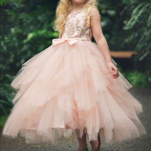 Petite Adele Girls sequin top dress